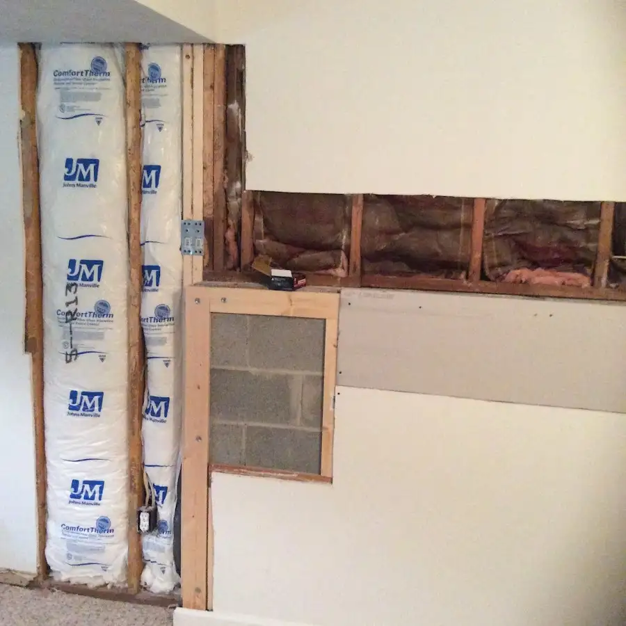 Wall insulation replacement during Contents Cleaning & Restoration in Amityville